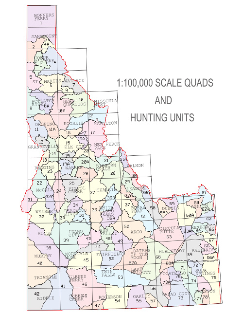 Idaho 1:100,000 Scale Quadrangles